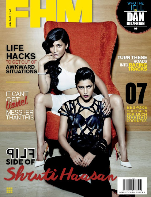 Shruti Haasan on cover page of FHM Magazine July 2015 Issue