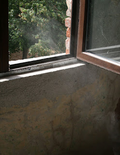Dust swirling out the window Dust swirling out the window