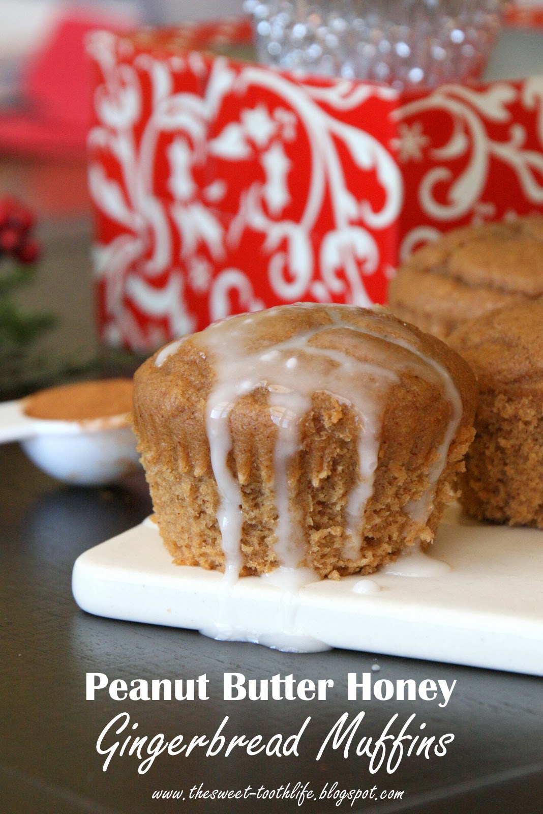 The Sweet {Tooth} Life Whole Wheat Peanut Butter Honey Gingerbread Muffins