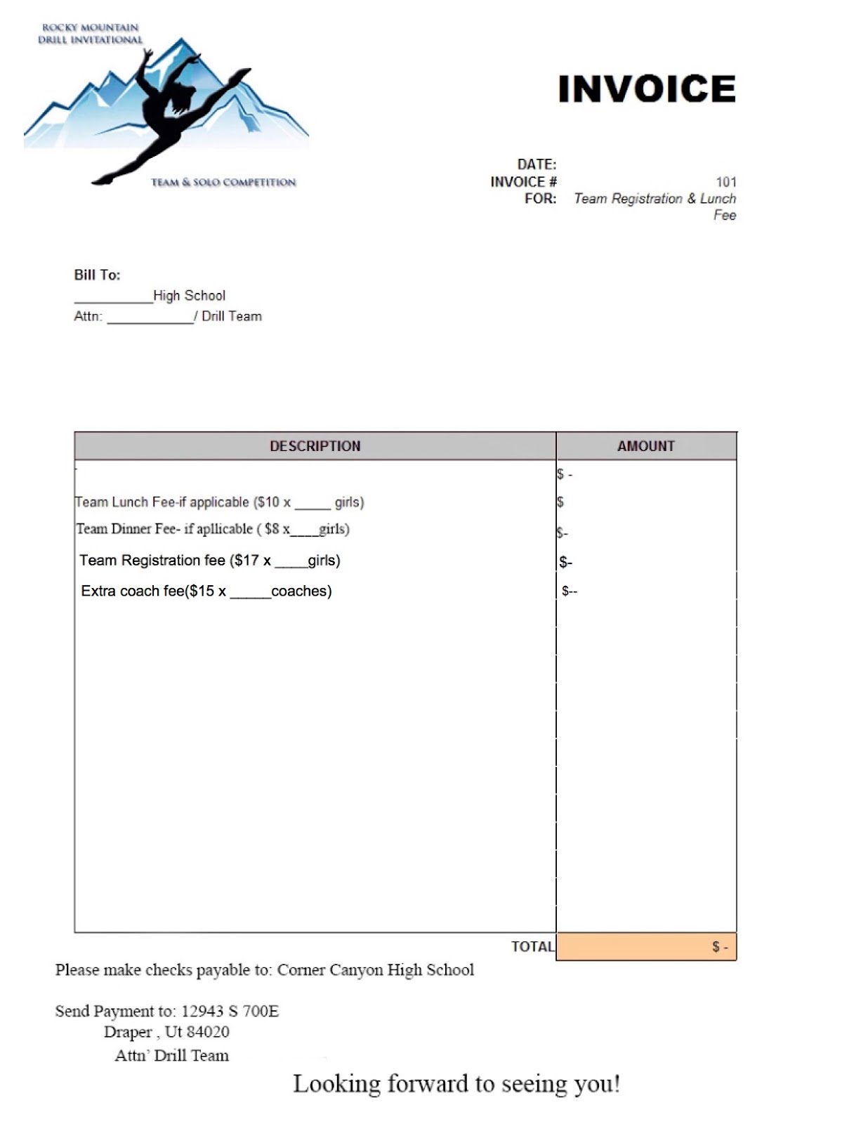 rocky mountain drill invitational invoice printable