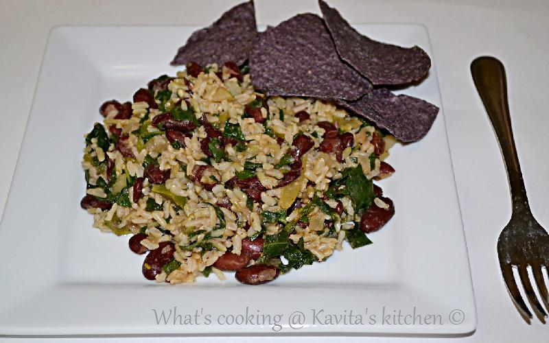 What's cooking Kavita's kitchen? Red Beans and brown rice with