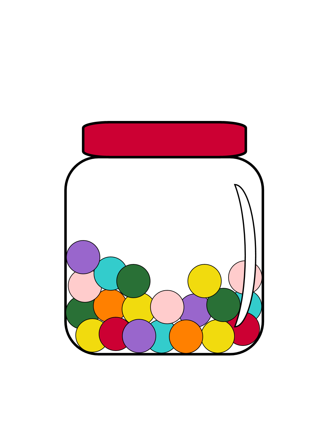 Free candy jar clip art. Candy jar half full of colorful candy or bubble gum