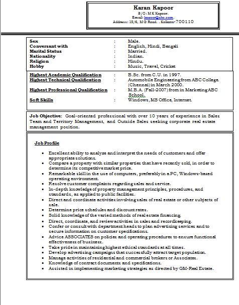 resume examples for experienced professionals
