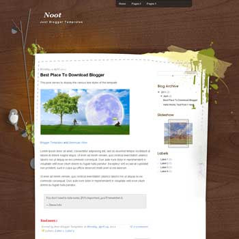 Noot Blogger Template. blogger template from wordpress theme. girly blogger template