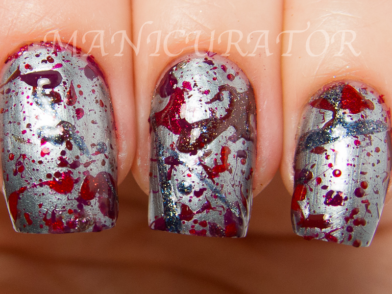 Inspired by Pollock Splatter Nail Art Digital Dozen Art Week with