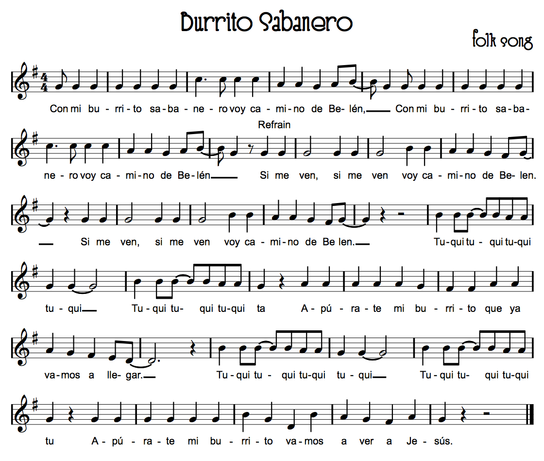 Folk Songs in Spanish Beth's Notes