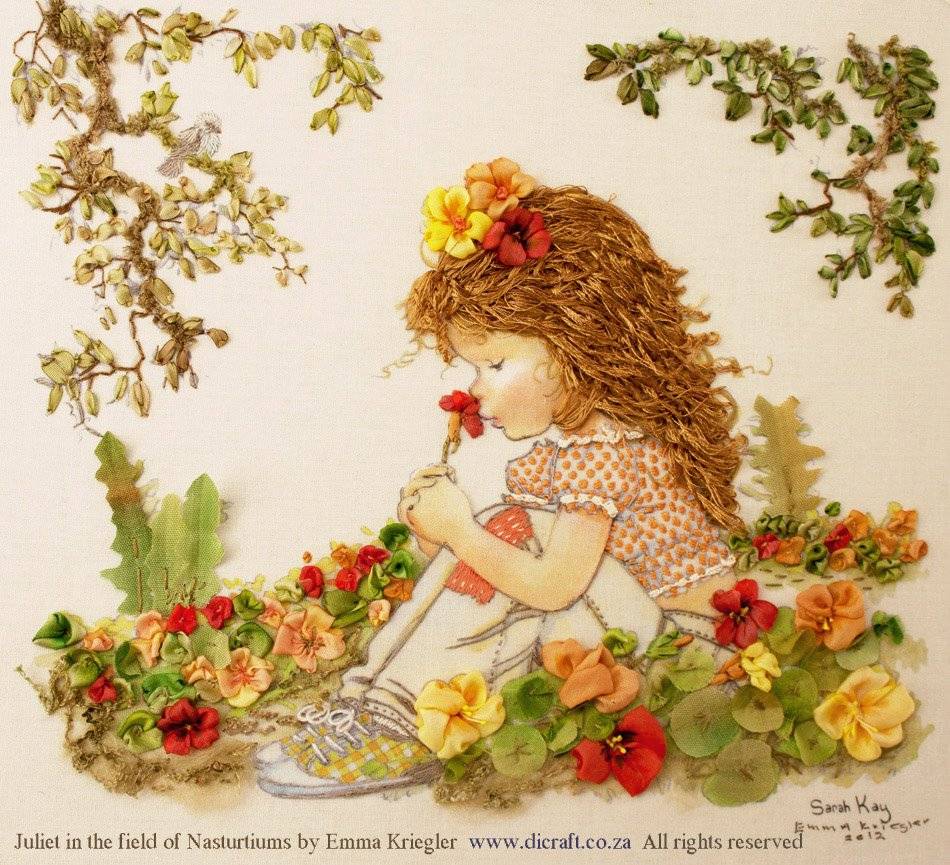 Ribbon embroidery  easy craft idea Ribbon embroidery  easy craft idea