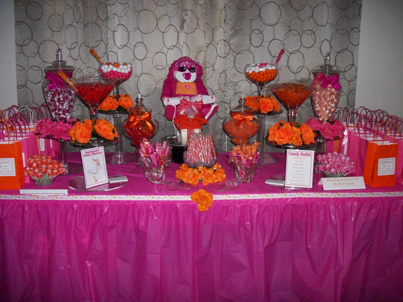 Partypizzazz: Hot Pink and Orange Baby Shower
