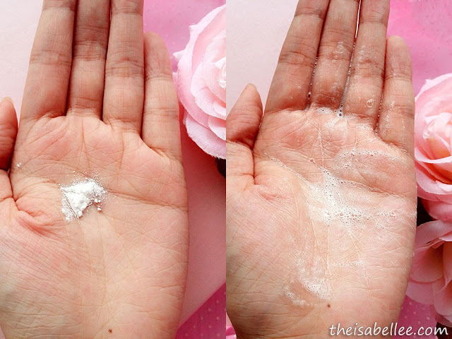 Adding water to O'slee Rosehip Hydra-White Cleansing Powder