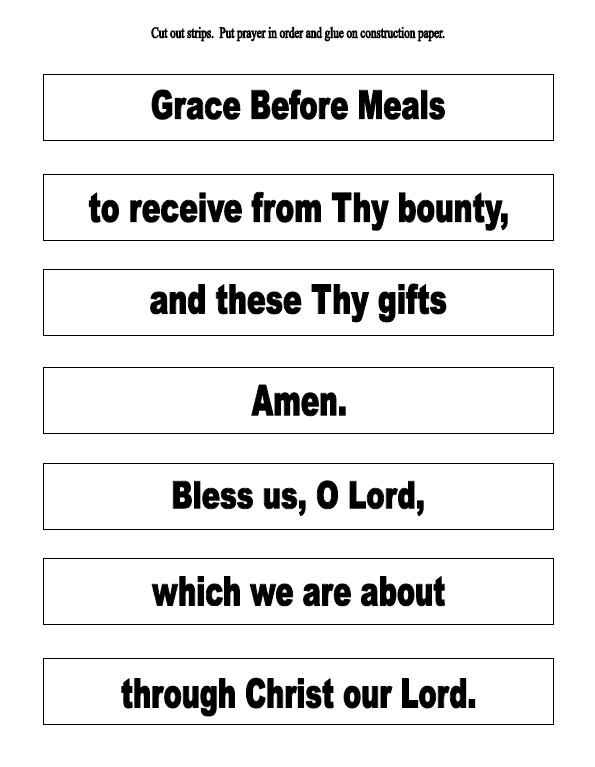 Printables Religious Worksheets the catholic toolbox grace before meals prayer activities