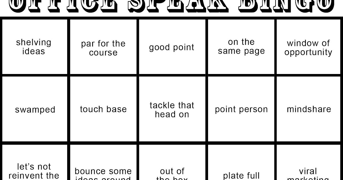 office jargon bingo