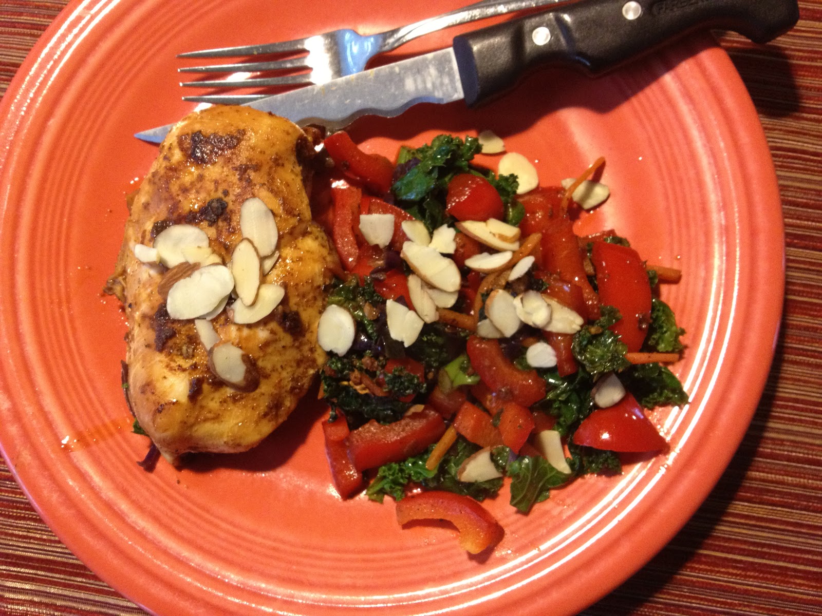 The Paleo Plunge Cumin Chicken with Kale and Bell Pepper