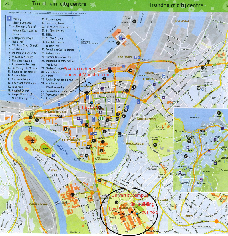 City map Trondheim Norway