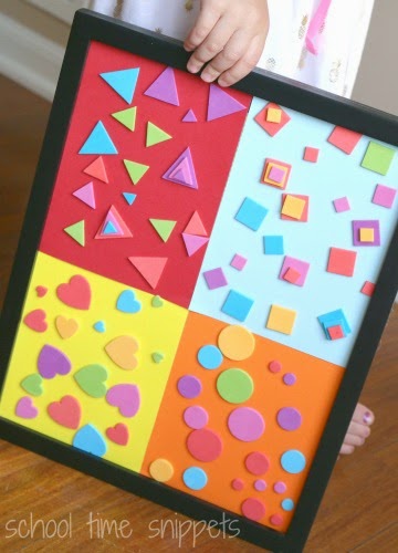 Kid art projects - shape sorting collage