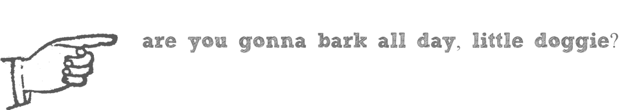 are you gonna bark all day, little doggie?