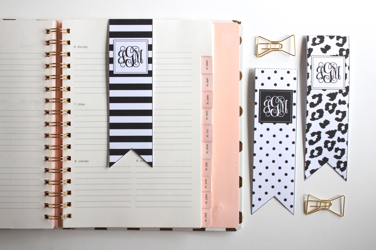 Free Printable Black and White Bookmarks by Jessica Marie Design