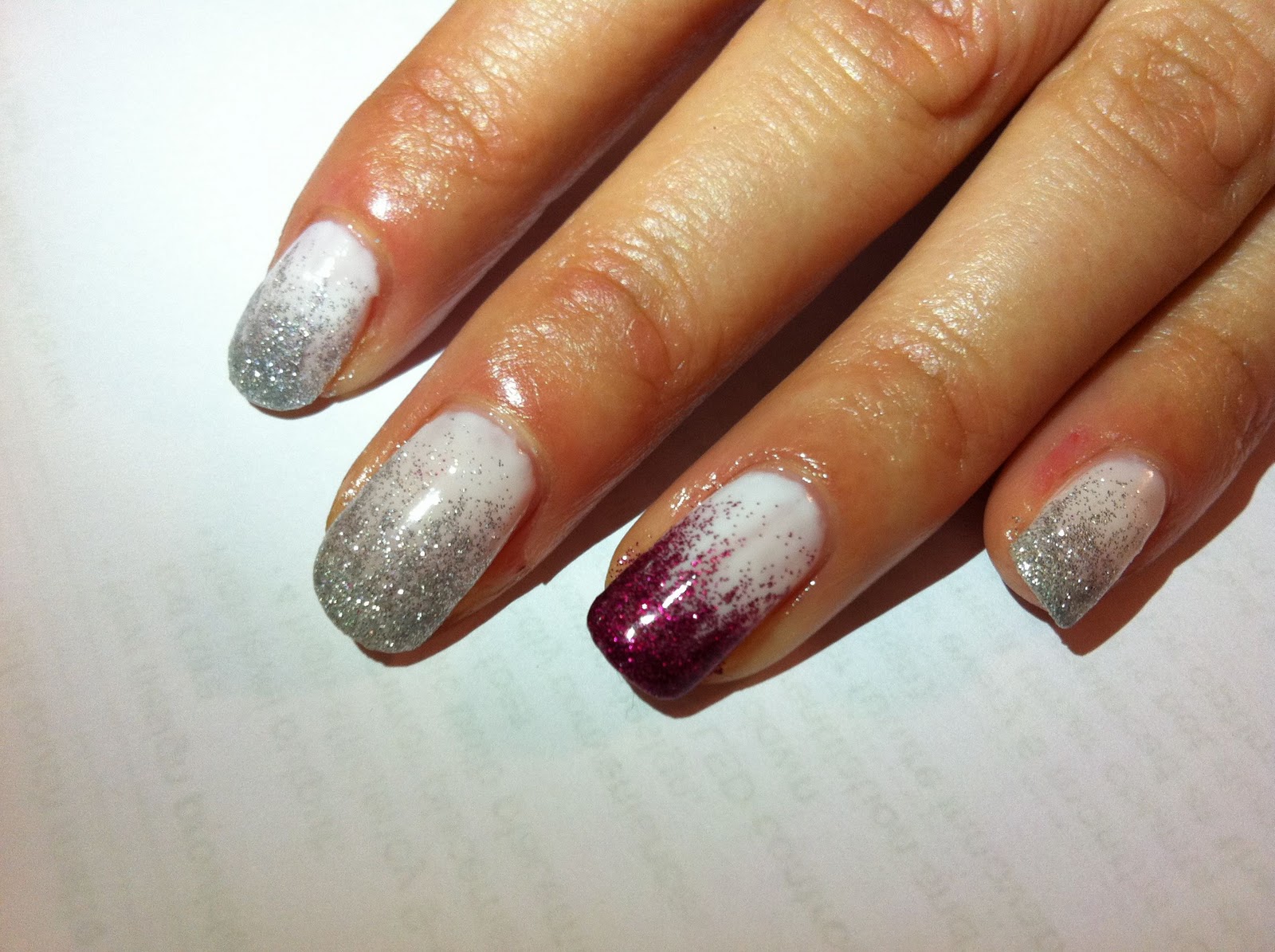 CND Shellac Nail Art Studio White & Glitter Fade