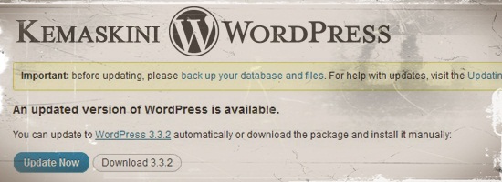 Kemaskini WordPress 3.3.2