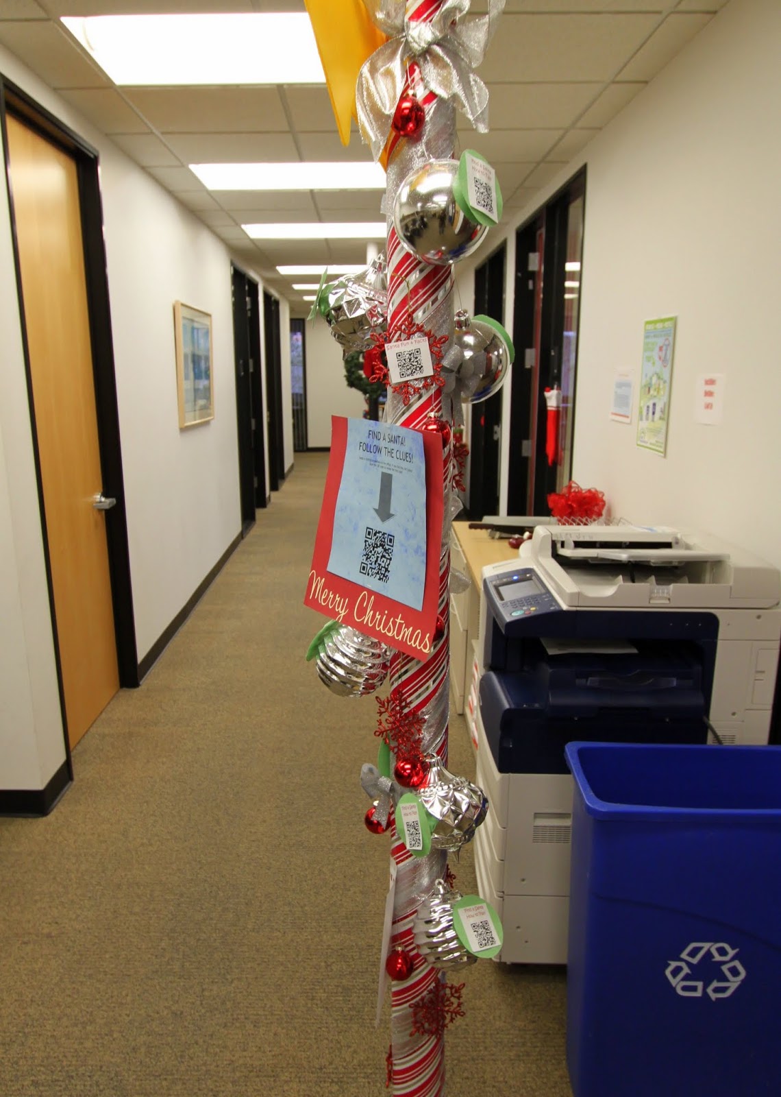 the office holiday pole decorating contest midcentury modern remodel