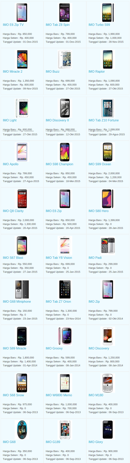 Daftar Harga Hp IMO Desember 2015 Daftar Harga Hp IMO Desember 2015