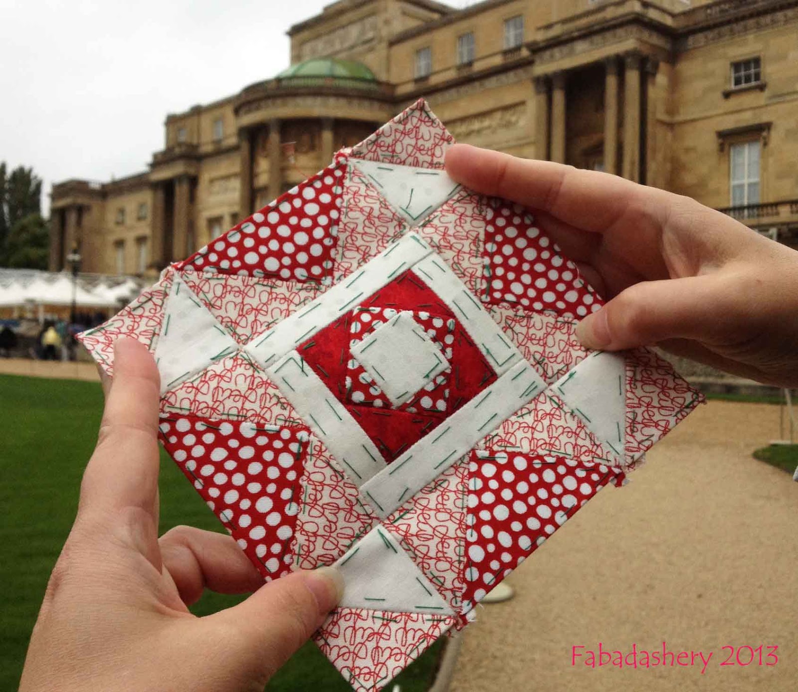 Fabadashery Nearly Insane Quilt Block 7 at Coronation Exhibition at