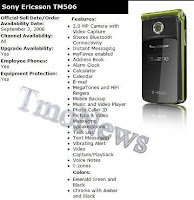 T-Mobile Sony Ericsson TM506 Bella on September 3?