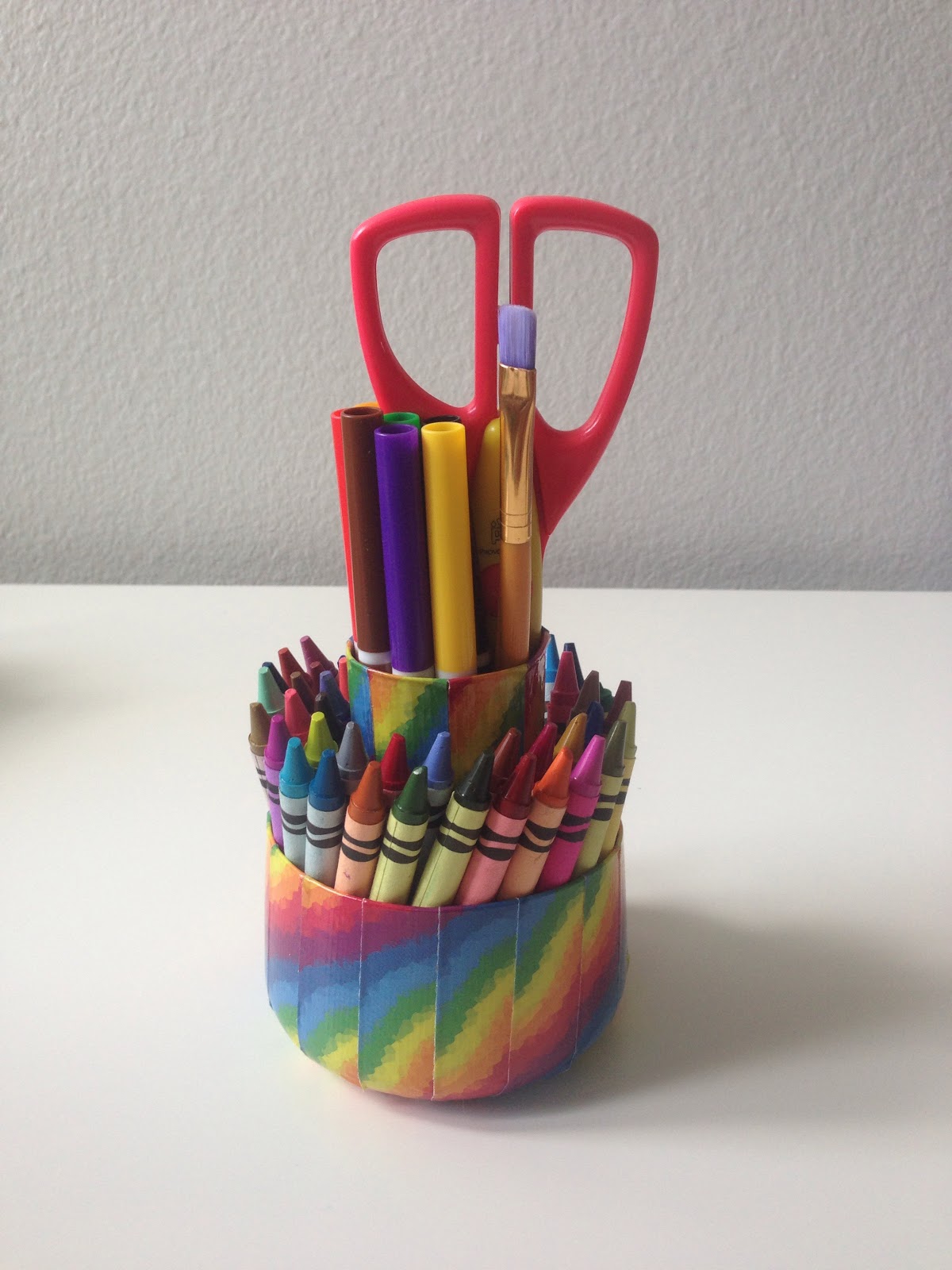 DIY Upcycled Back to School Supply Caddy Outnumbered 3 to 1