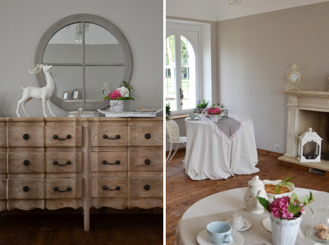 Shabby chic interiors Vetrina bianca tirolese
