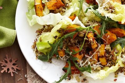 Pumpkin & rocket salad with herb stuffing crumbs Recipe Pumpkin & rocket salad with herb stuffing crumbs Recipe