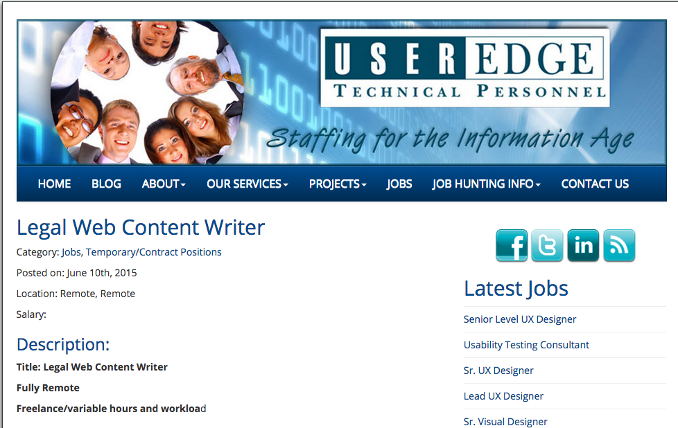 freelance legal web content