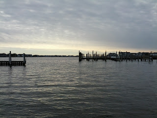 An overcast sky looms above the waters of Barnegat Bay