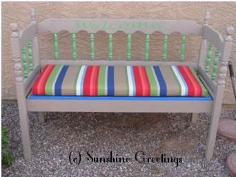 Toqua's Crafts: How to Make Headboard Garden Bench headboard garden bench