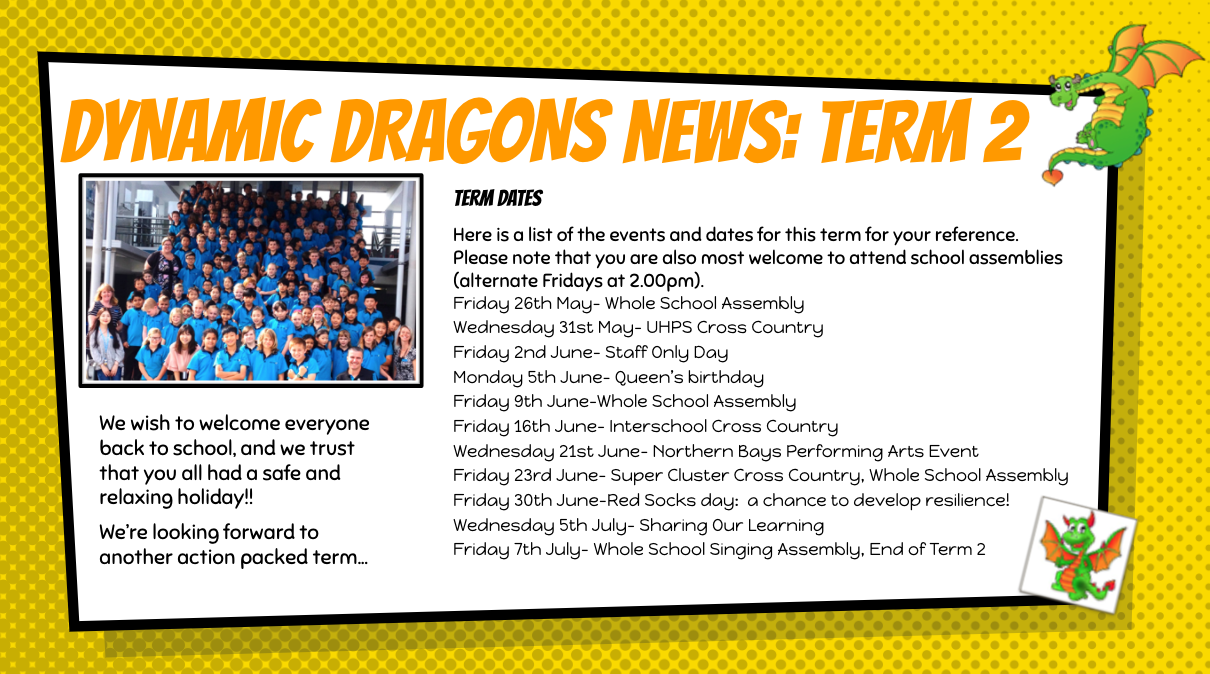 Dynamic Dragons Term 2 newsletter