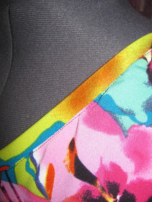 Tropical Floral ITY Knit Hi Low Hem Maxi Dress www.sewplus.blogspot.com