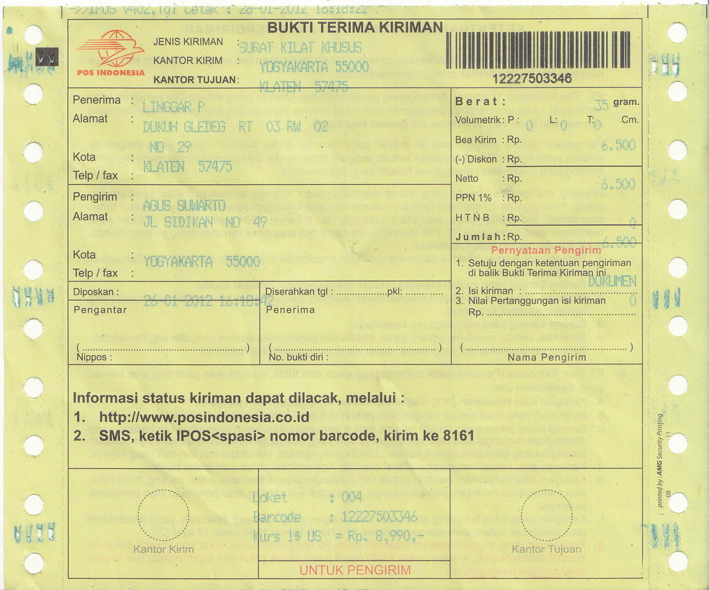 Resi Pengiriman Barang Resi Kirim Linggar Klaten