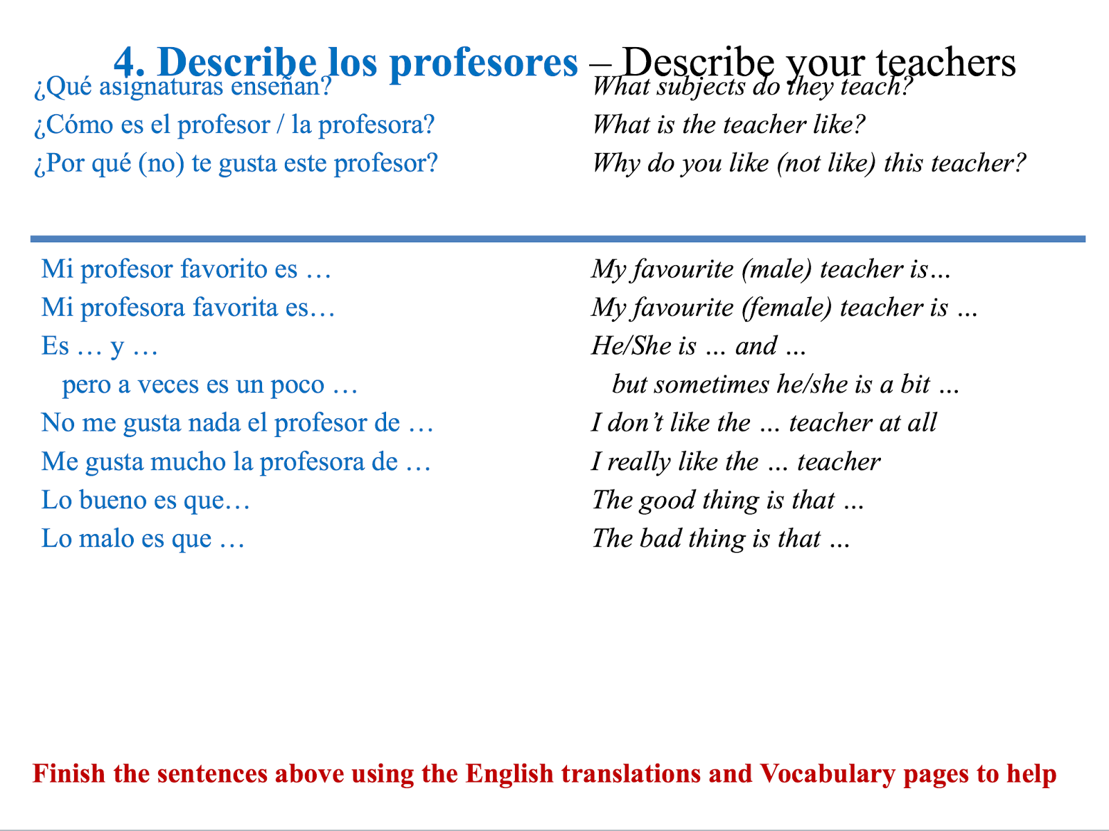 Essay writing words spanish