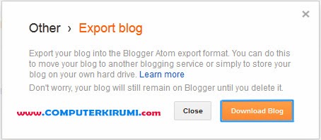How To Take Backup Of Blogger Blog and How to USE IT TO RESTORE BLOG