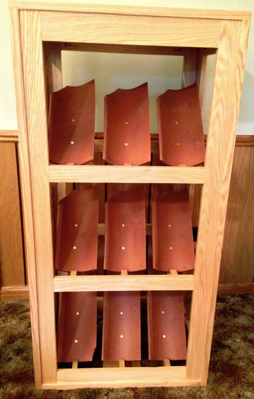 Warrior Woodwork Reclaimed Terracotta Tile Wine Rack