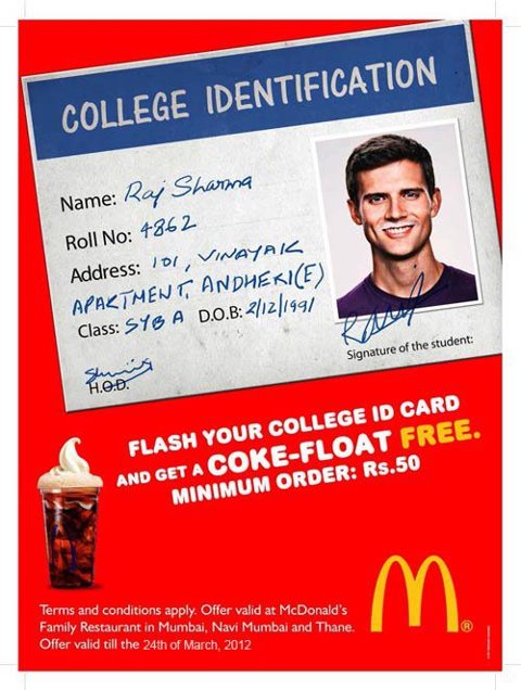 Mcdonalds discount coupons mumbai