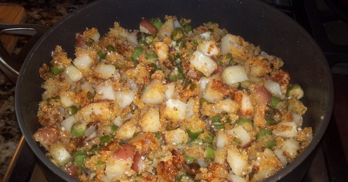 Sunday Supper, Grits, and Champagne My Mama's Fried Okra and Potatoes