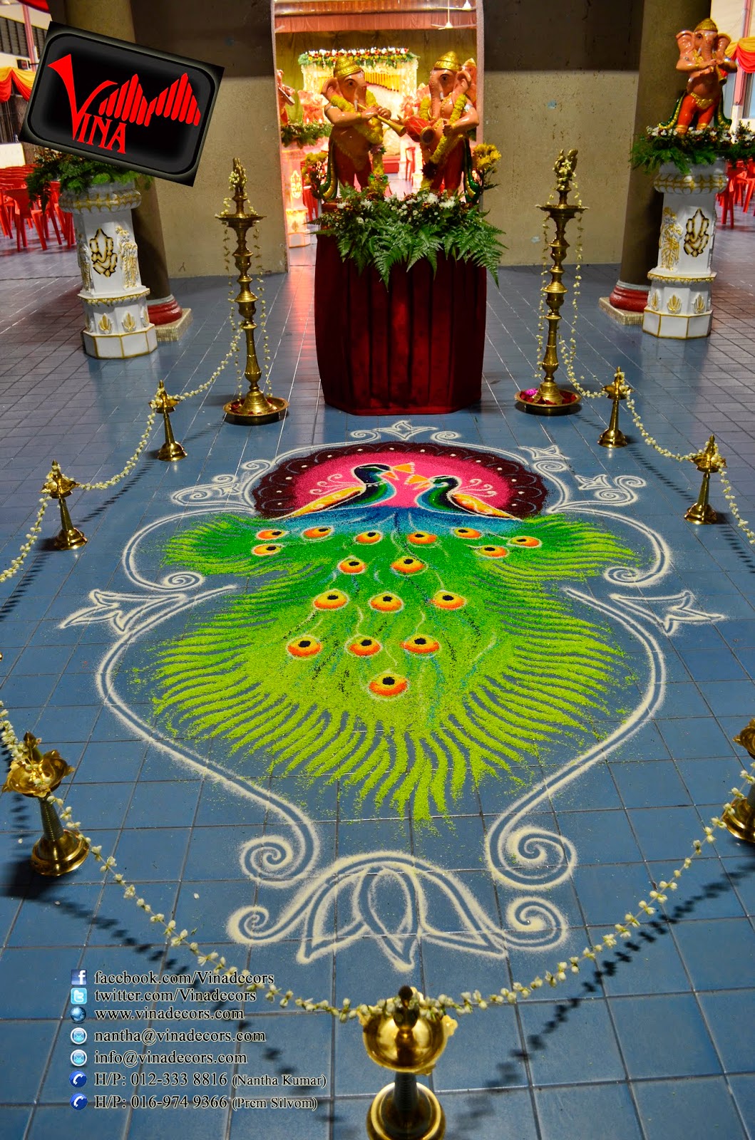 Morning Wedding in Sri Thandayuthapani Temple, Chettiar's Hall, No. 332, Jalan Ipoh, Sentul 51200 Kuala Lumpur which took place on 9th April 2014 (Entrance Kolam Setting with twin ganesha statue, 10 different pillar with musical ganesha statue and fresh flowers, ganesha manavarai seting with fresh flowers and Main table setting) by Vina Canopy & Decor Morning Wedding in Sri Thandayuthapani Temple, Chettiar's Hall, No. 332, Jalan Ipoh, Sentul 51200 Kuala Lumpur which took place on 9th April 2014 (Entrance Kolam Setting with twin ganesha statue, 10 different pillar with musical ganesha statue and fresh flowers, ganesha manavarai seting with fresh flowers and Main table setting) by Vina Canopy & Decor