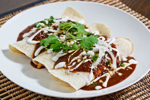 Enmoladas (Chicken Mole Enchiladas)