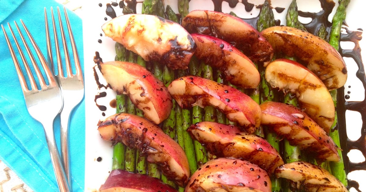 Clean, Fresh and mostly Veggie Grilled Asparagus and Nectarines with