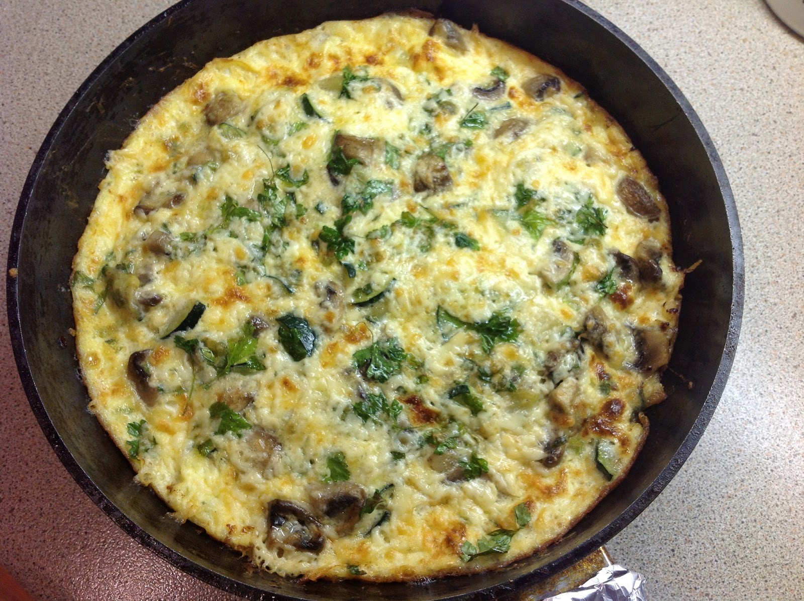 This Muslim Girl Bakes Courgette, Mushroom and Spring Onion Frittata