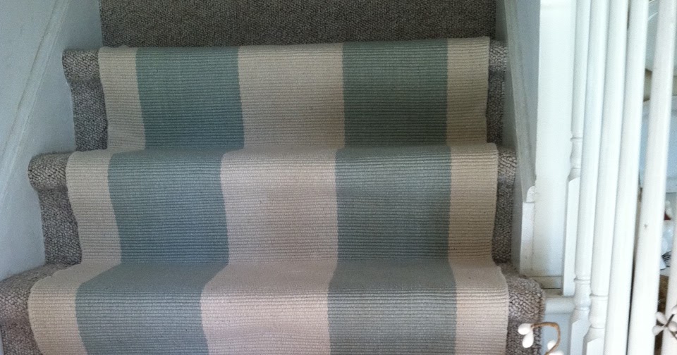 Cindy's fractured fairy tale Pretty Blue and Cream Striped Rug, the