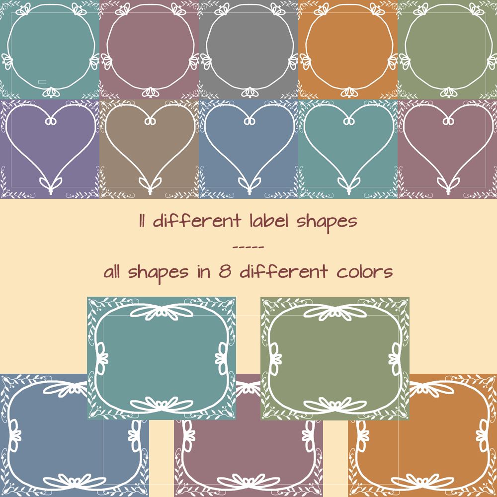 Digital Labels Art Deco Style in JPEG Available on Etsy & Dawanda