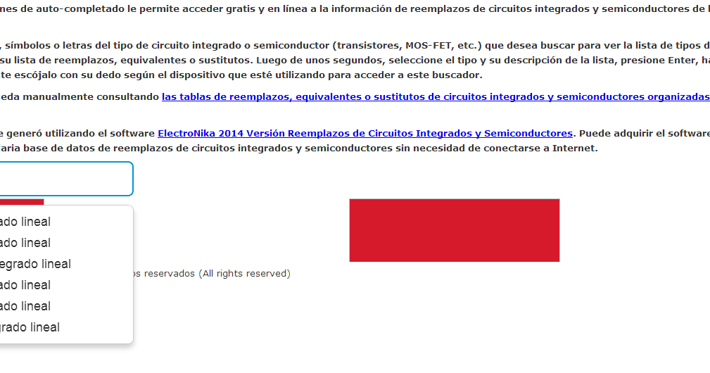 Buscadores de Reemplazos de Transistores En linea