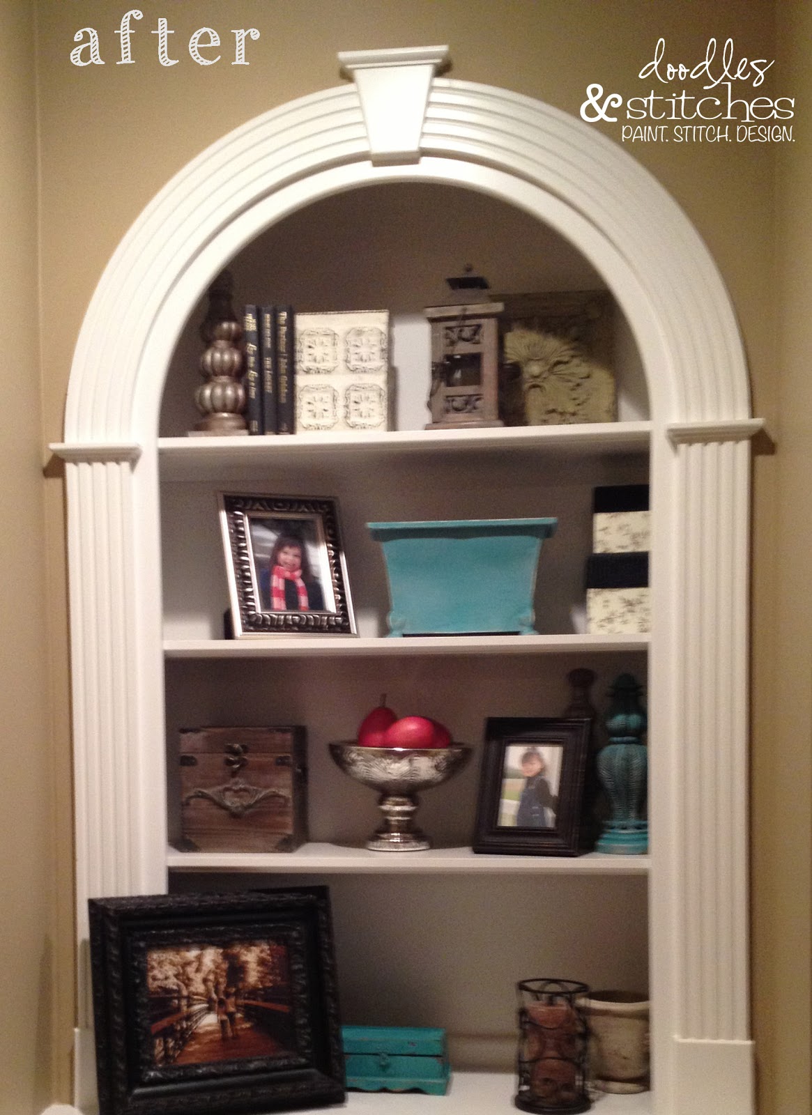 Staging BuiltIn Bookcases Doodles & Stitches