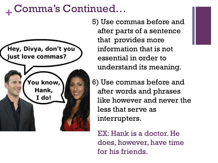 semicolon vs the comma when to use a comma before and