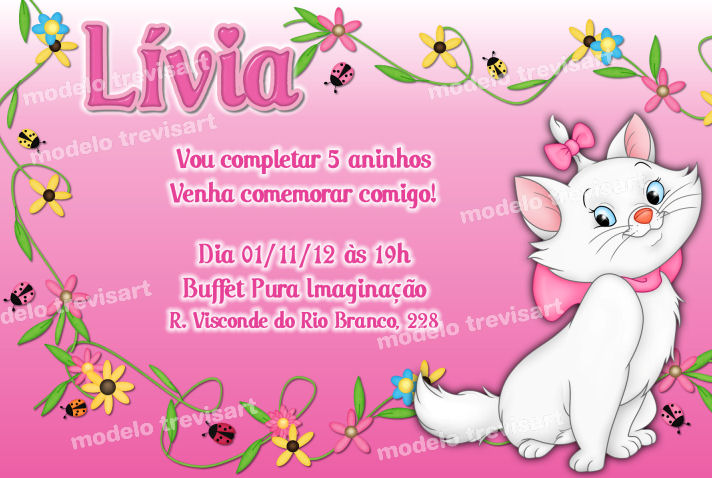 Convite Digital - Gatinha Marie